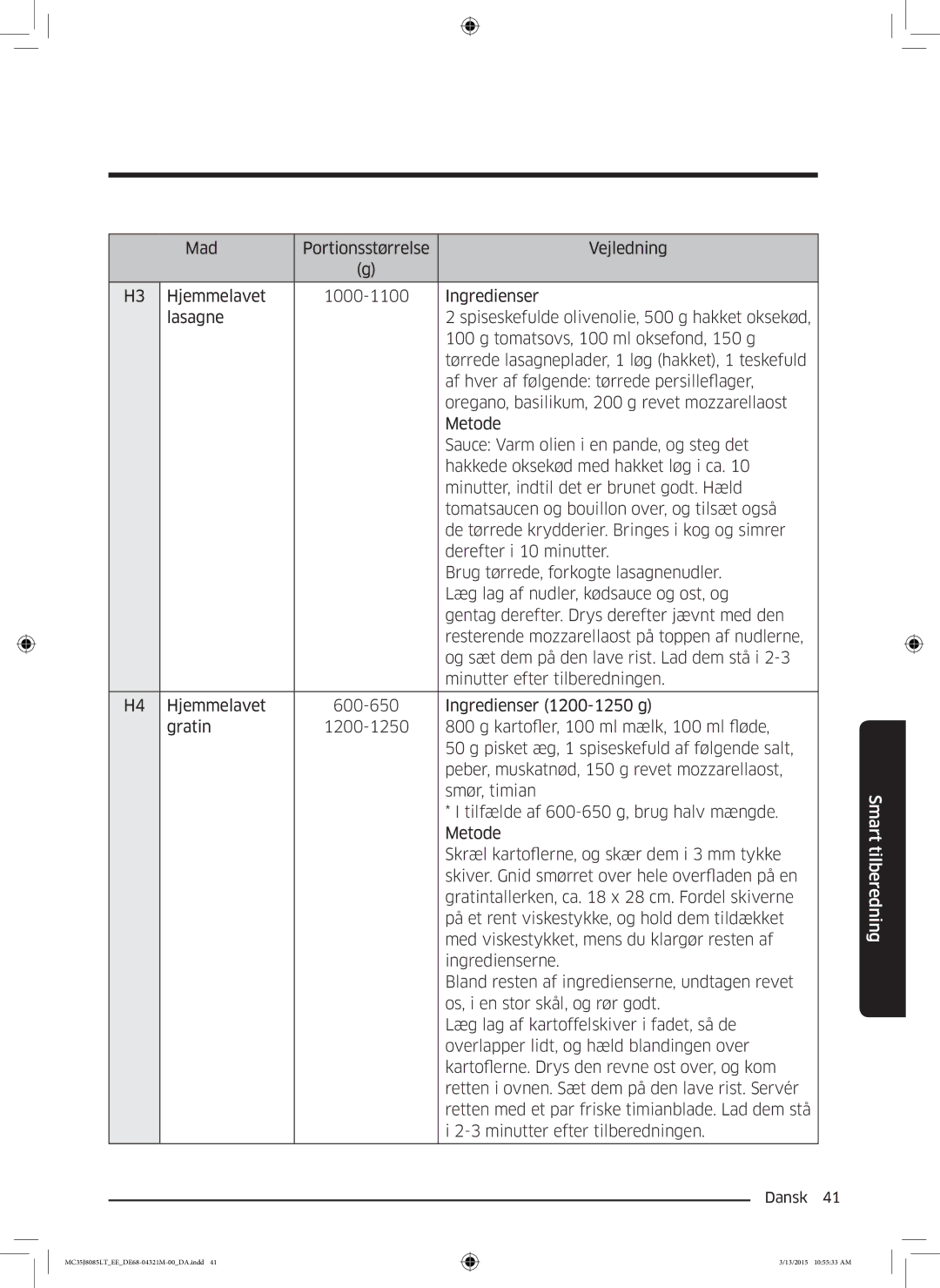 Samsung MC35J8085LT/EE manual Dansk  